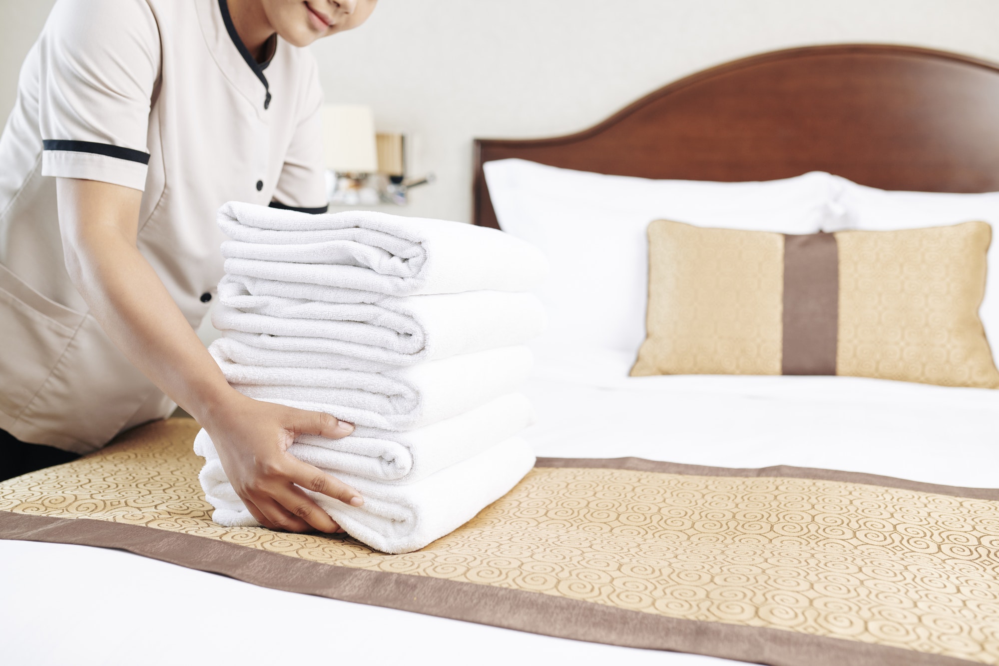 Maid working at the hotel